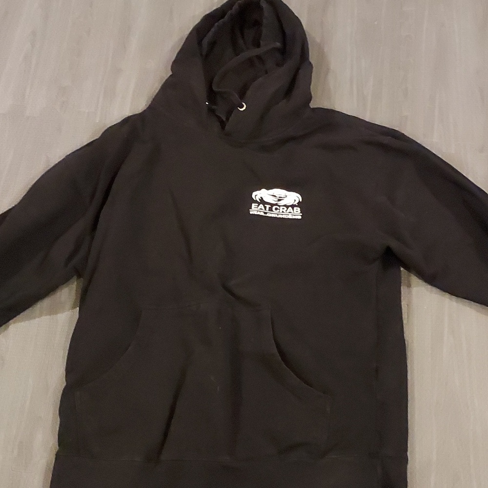 Eat Crab Black Pullover Hoodie - Men's Casual Sweatshirt